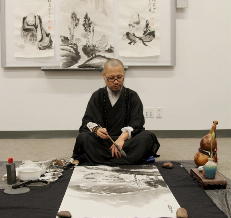 Yixiong GU artists to demo Zen brush painting.