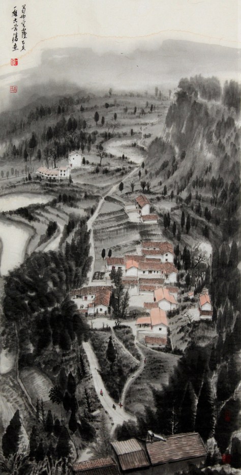 Ink brush painting by Yi-Xiong Gu 古一雄