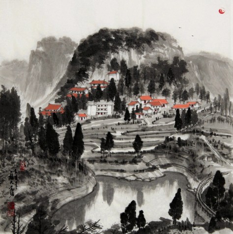 Ink brush painting by Yi-Xiong Gu 古一雄